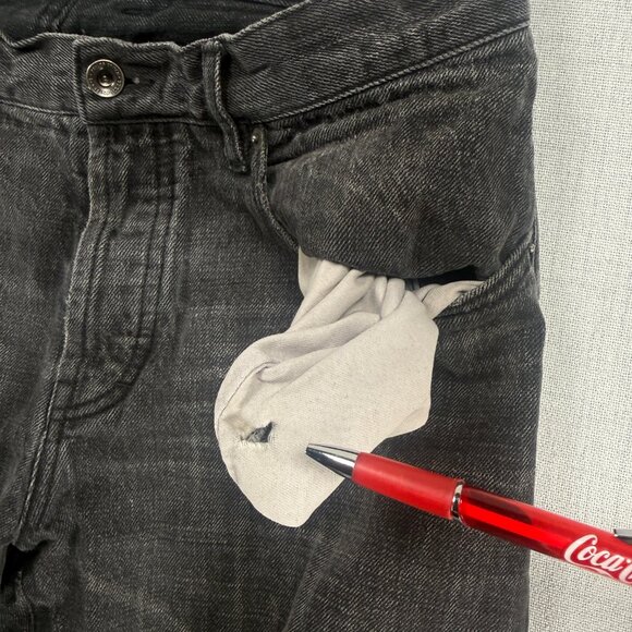 Taylor Stitch Slim Fit Jeans Washed Black Button Fly Medium Rise Denim Size 33 - Picture 4 of 9